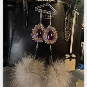 Kate Spade Purple and Silver Statement Earrings